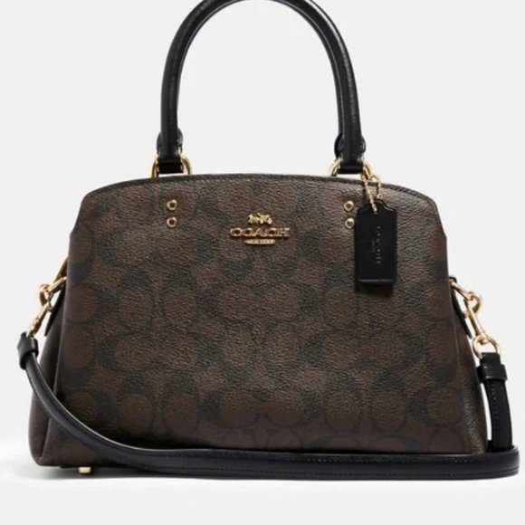 Nwt Coach Mini Lilly in Signature Canvas satchel crossbody  2 in 1 - Picture 4 of 11